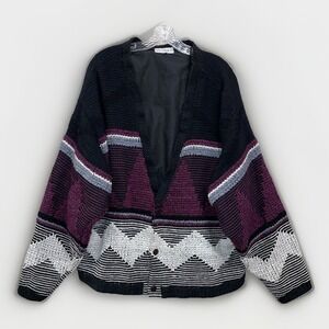 Bachrach Vintage USA Long‎ Sleeve Button Down Knit Lined Sweater Jacket Men's XL